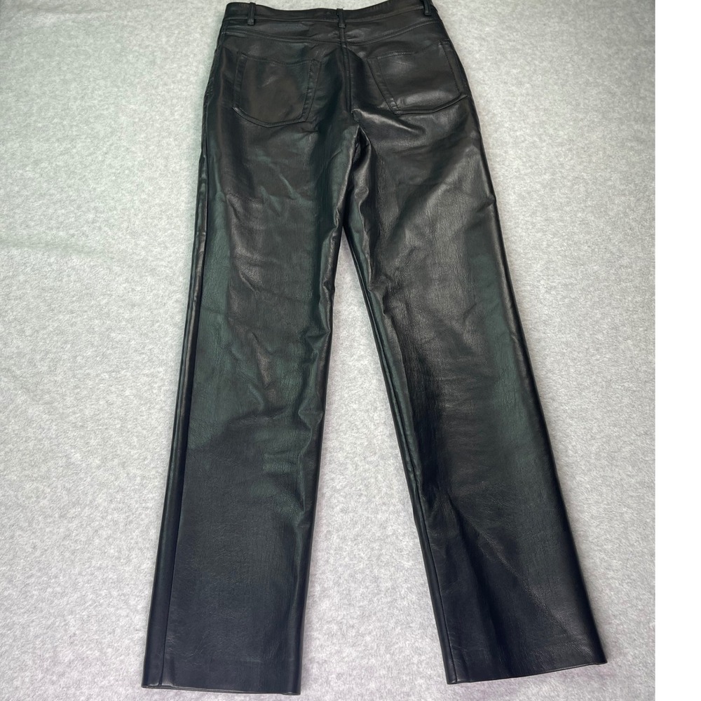Wilfred Aritzia Black Faux Leather Pants, Women SZ 4, chic, sleek, edgy - Picture 13 of 16